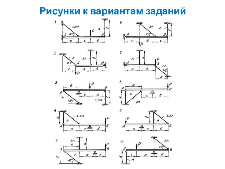 Рисунки к вариантам заданий