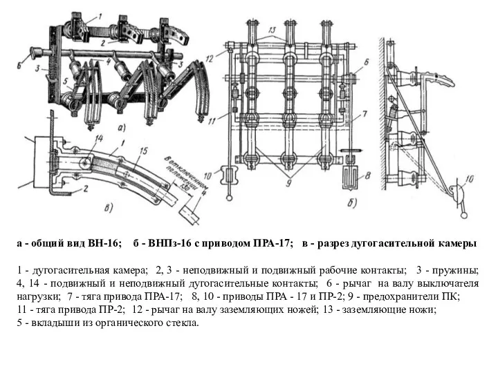 а - общий вид ВН-16; б - ВНПз-16 с приводом ПРА-17;