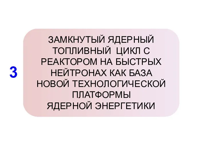 3 ЗАМКНУТЫЙ ЯДЕРНЫЙ ТОПЛИВНЫЙ ЦИКЛ С РЕАКТОРОМ НА БЫСТРЫХ НЕЙТРОНАХ КАК