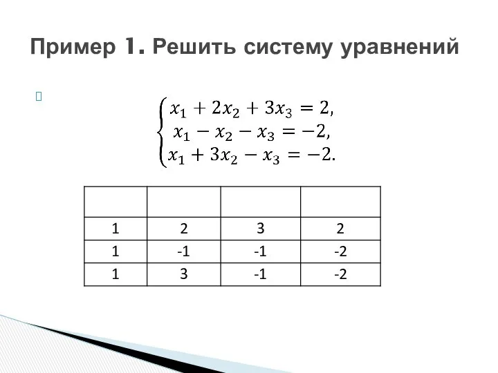 Пример 1. Решить систему уравнений