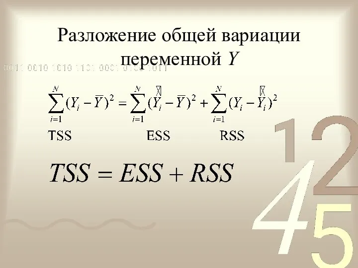 Разложение общей вариации переменной Y