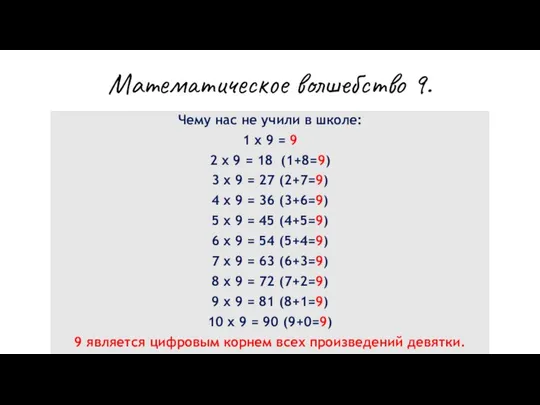 Математическое волшебство 9. Чему нас не учили в школе: 1 x