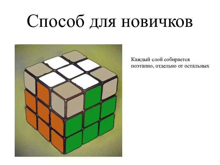 Способ для новичков Каждый слой собирается поэтапно, отдельно от остальных