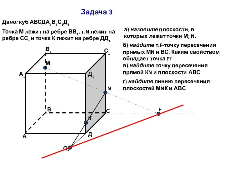 Задача 3 Дано: куб АВСДА1В1С1Д1 Точка М лежит на ребре ВВ1,