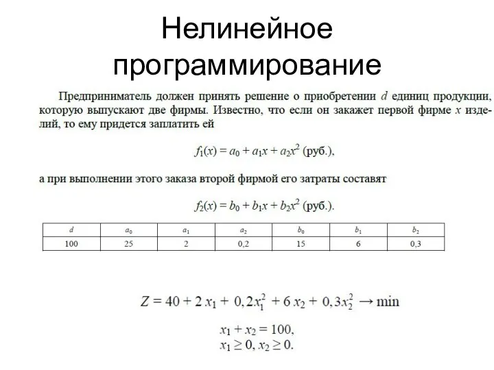 Нелинейное программирование