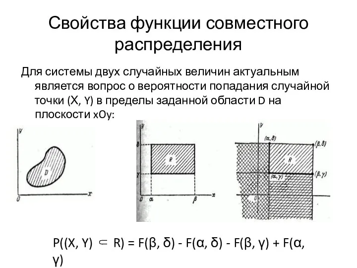 Для системы двух случайных величин актуальным является вопрос о вероятности попадания