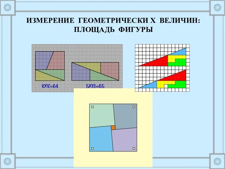 ИЗМЕРЕНИЕ ГЕОМЕТРИЧЕСКИ Х ВЕЛИЧИН: ПЛОЩАДЬ ФИГУРЫ