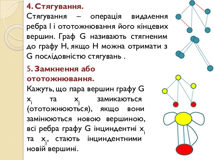 4. Стягування. Стягування – операція видалення ребра l і ототожнювання його