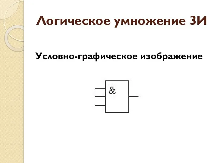 Логическое умножение 3И Условно-графическое изображение