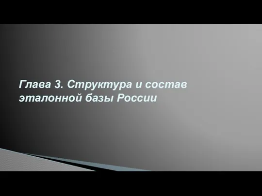 Глава 3. Структура и состав эталонной базы России