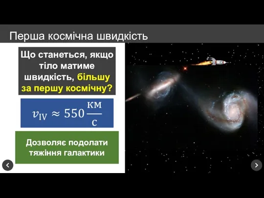 Перша космічна швидкість Що станеться, якщо тіло матиме швидкість, більшу за