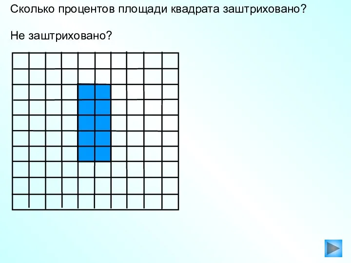 Сколько процентов площади квадрата заштриховано? Не заштриховано?