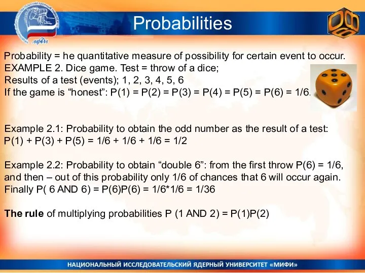 Probability = he quantitative measure of possibility for certain event to