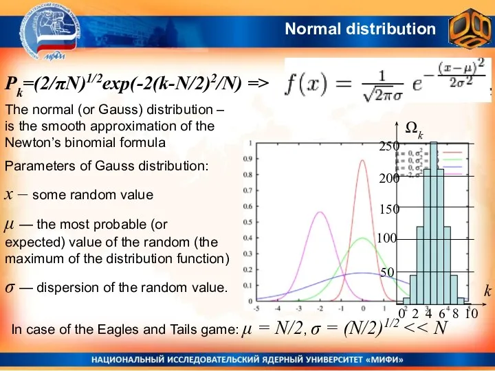 Normal distribution The normal (or Gauss) distribution – is the smooth