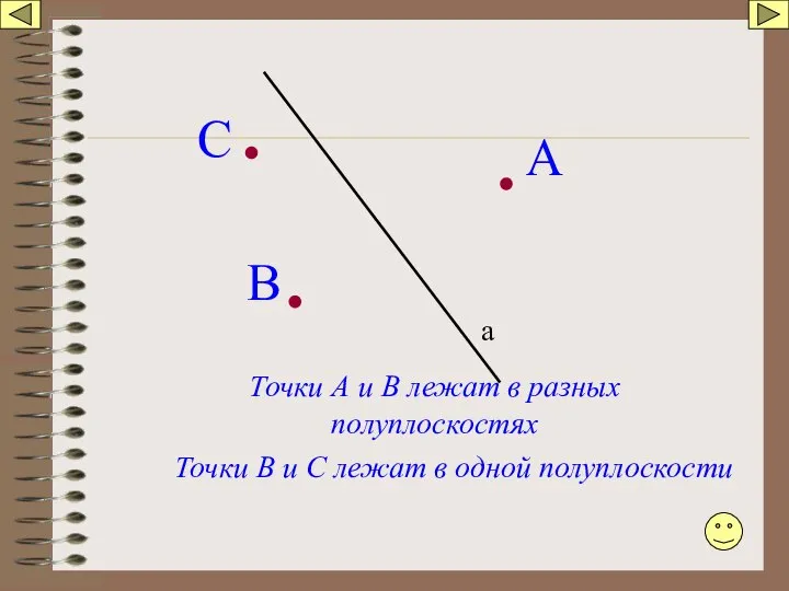 а А В С Точки А и В лежат в разных