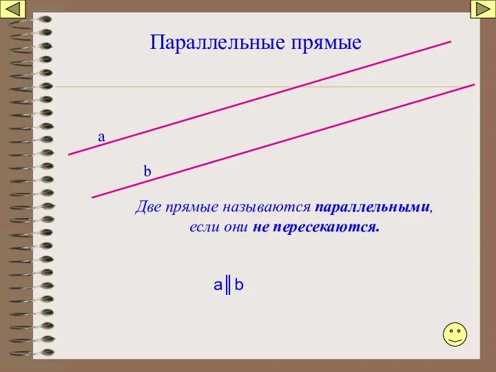 Параллельные прямые а b Две прямые называются параллельными, если они не пересекаются. а║b