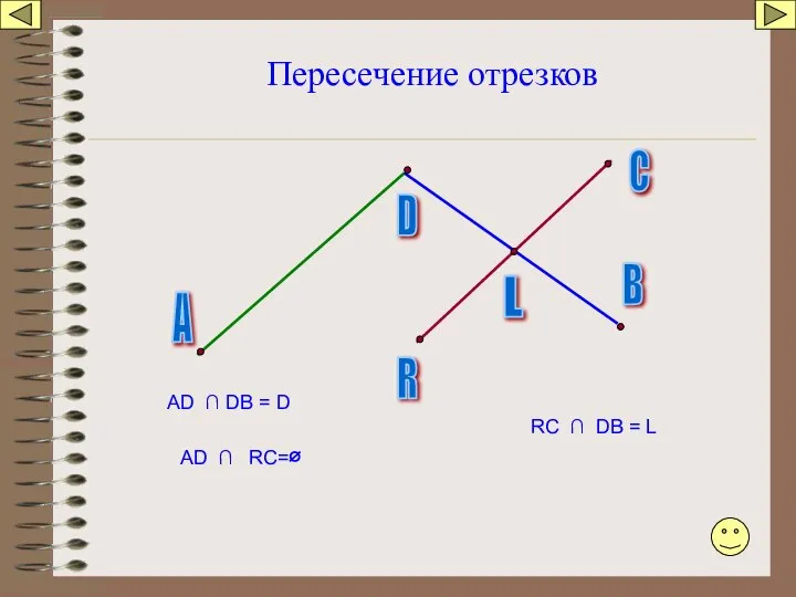 А D С В L R AD ∩ DB = D