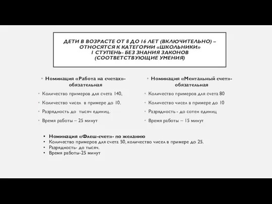 ДЕТИ В ВОЗРАСТЕ ОТ 8 ДО 16 ЛЕТ (ВКЛЮЧИТЕЛЬНО) – ОТНОСЯТСЯ