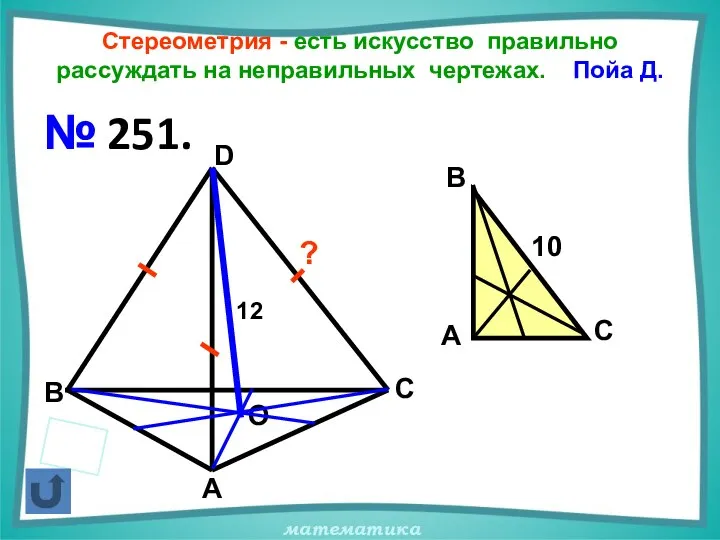 Стереометрия - есть искусство правильно рассуждать на неправильных чертежах. Пойа Д.