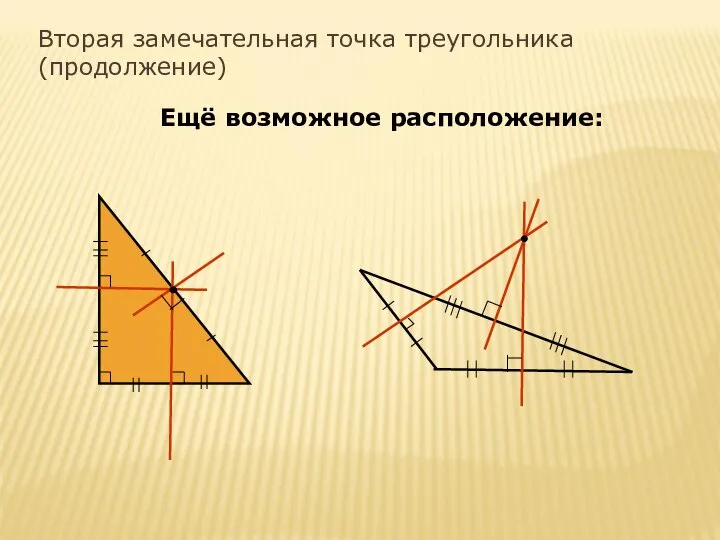 Вторая замечательная точка треугольника (продолжение) Ещё возможное расположение: