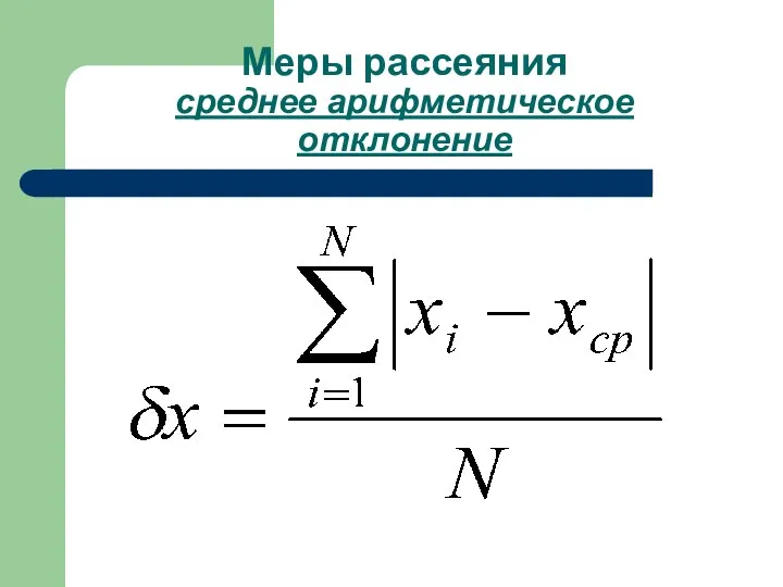 Меры рассеяния среднее арифметическое отклонение