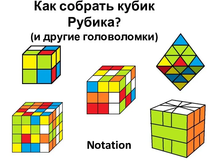 Notation Как собрать кубик Рубика? (и другие головоломки)