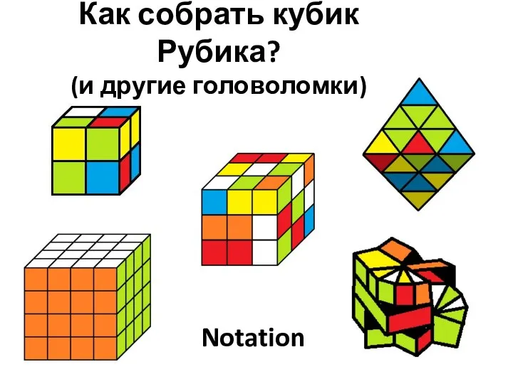 Notation Как собрать кубик Рубика? (и другие головоломки)