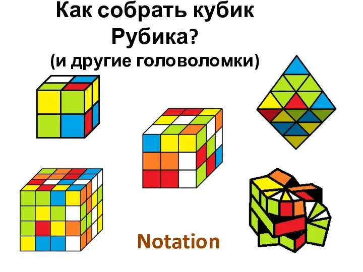 Как собрать кубик Рубика? (и другие головоломки) Notation