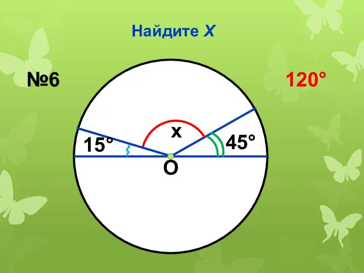 Найдите Х О x 45° 15° №6 120°