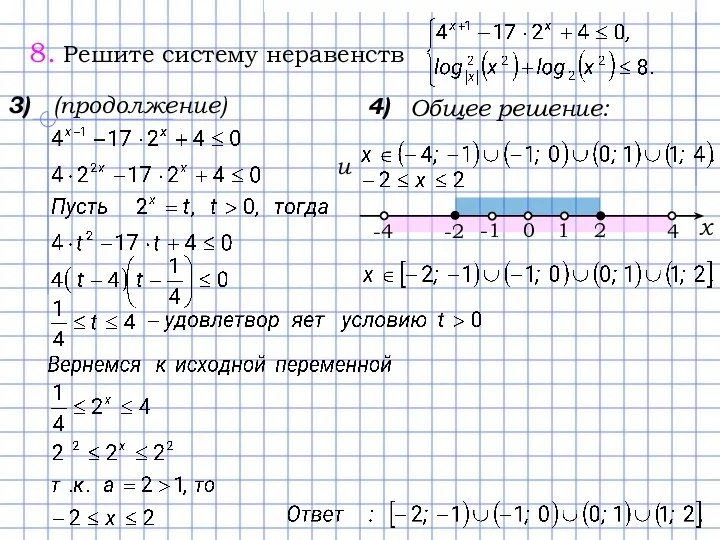 3) 4) (продолжение) Общее решение: и