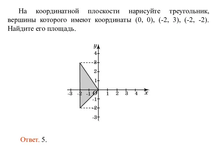 На координатной плоскости нарисуйте треугольник, вершины которого имеют координаты (0, 0),