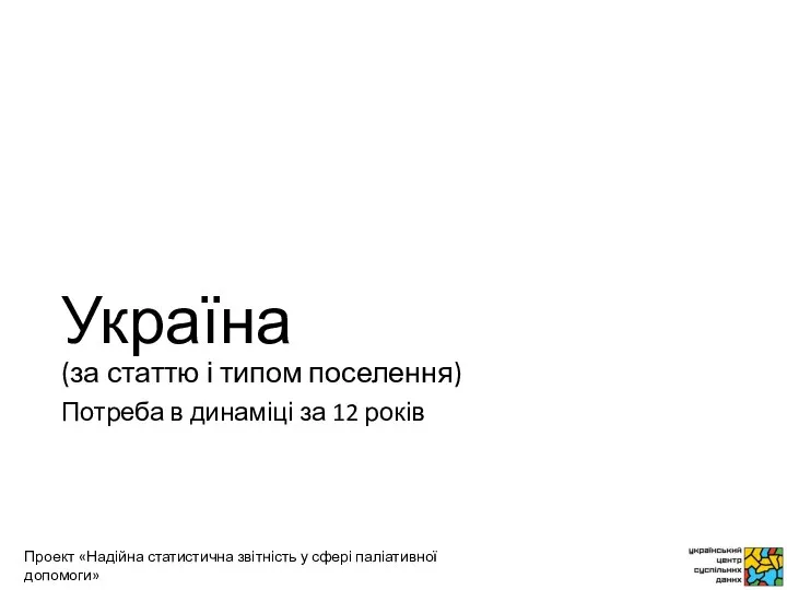 Україна (за статтю і типом поселення) Потреба в динаміці за 12 років