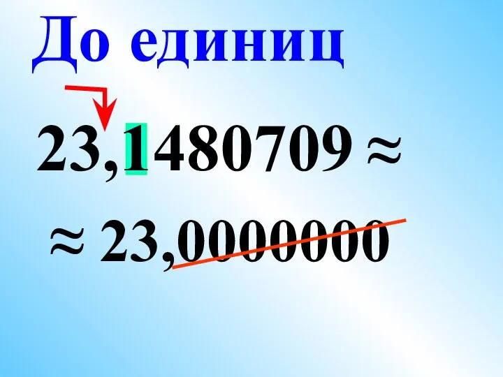 23,1480709 ≈ До единиц ≈ 23,0000000