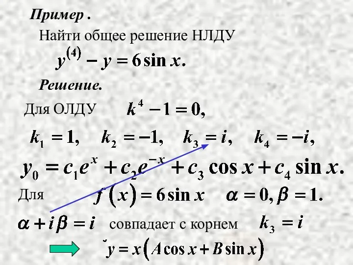 Пример . Решение. Найти общее решение НЛДУ