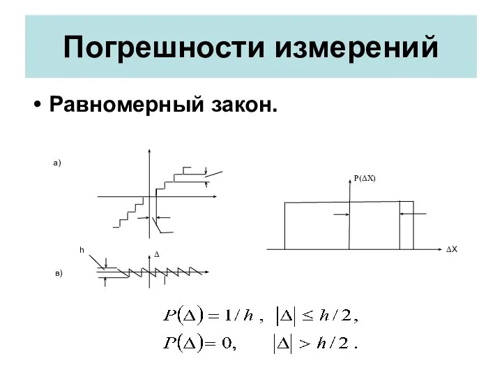 Погрешности измерений Равномерный закон.