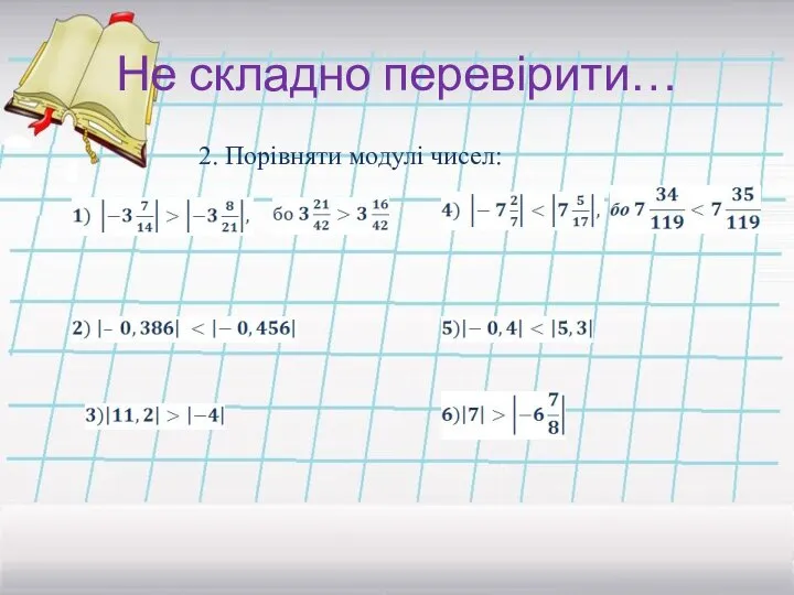 Не складно перевірити… 2. Порівняти модулі чисел: