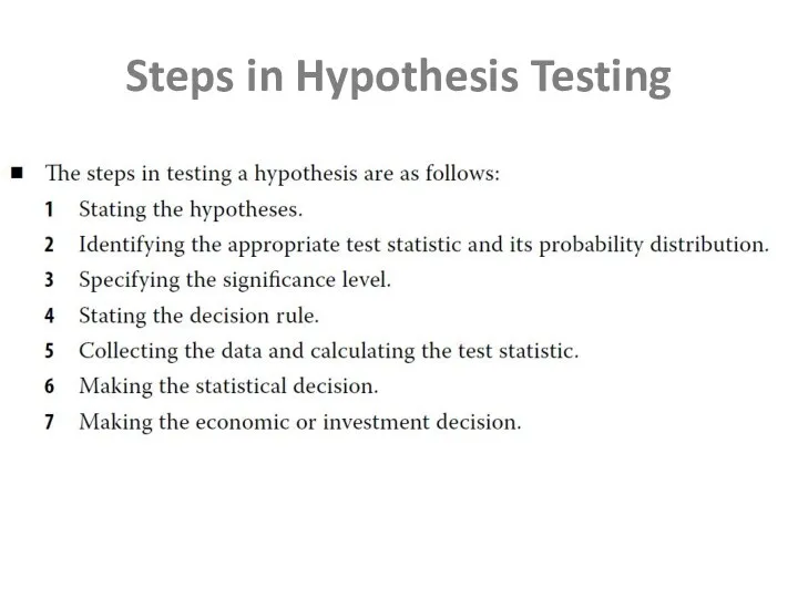 Steps in Hypothesis Testing