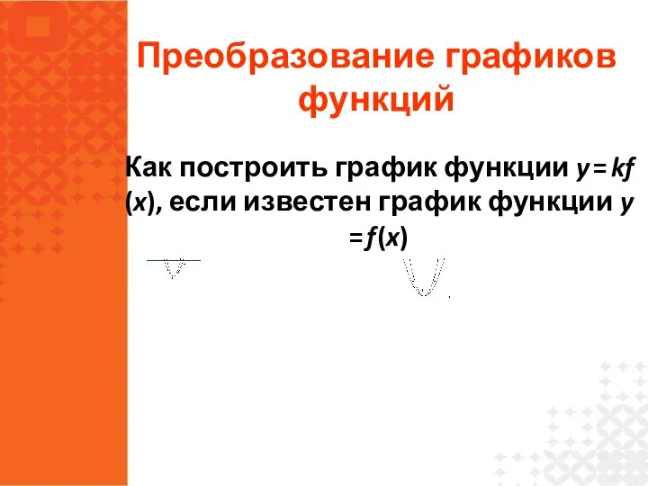 Преобразование графиков функций Как построить график функции y = kf (x),