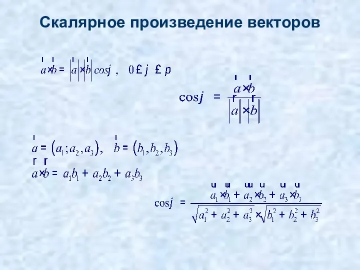 Скалярное произведение векторов