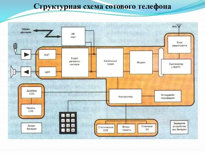 Структурная схема сотового телефона