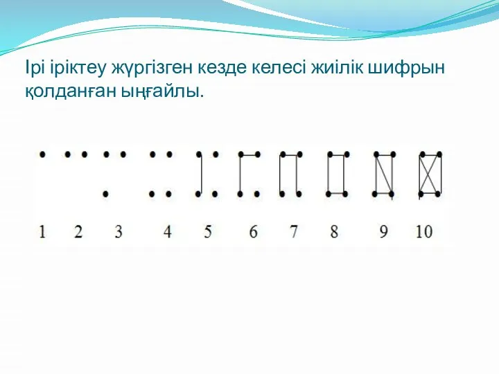 Ірі іріктеу жүргізген кезде келесі жиілік шифрын қолданған ыңғайлы.