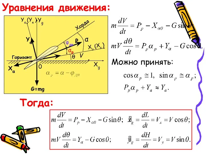 Тогда: Уравнения движения: Можно принять: