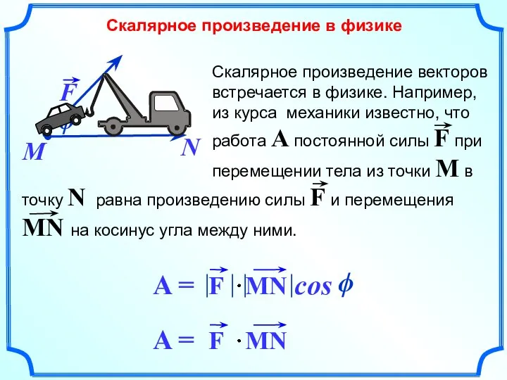 Скалярное произведение в физике