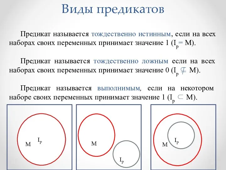 Предикат называется тождественно истинным, если на всех наборах своих переменных принимает