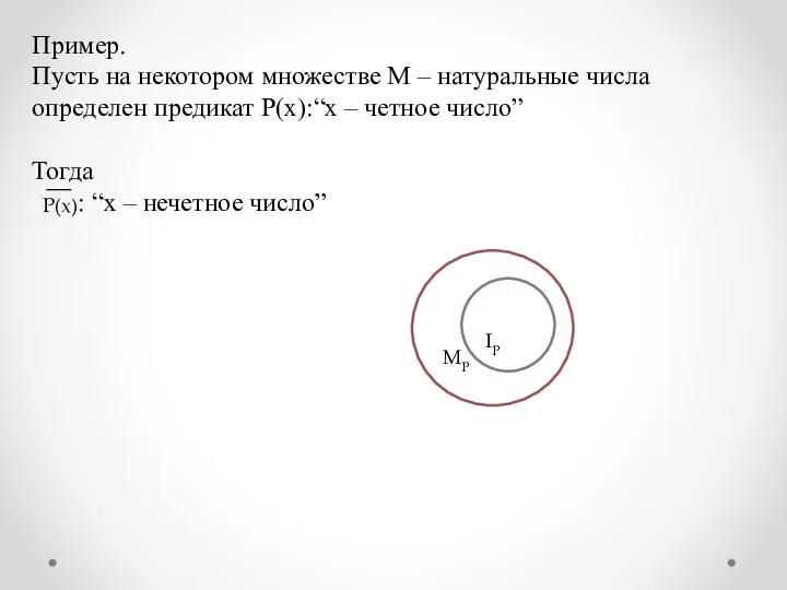 Пример. Пусть на некотором множестве М – натуральные числа определен предикат