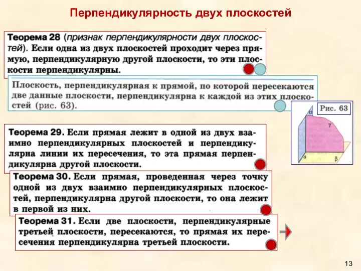 Перпендикулярность двух плоскостей