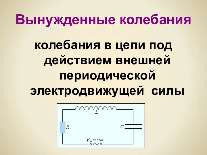 Вынужденные колебания колебания в цепи под действием внешней периодической электродвижущей силы