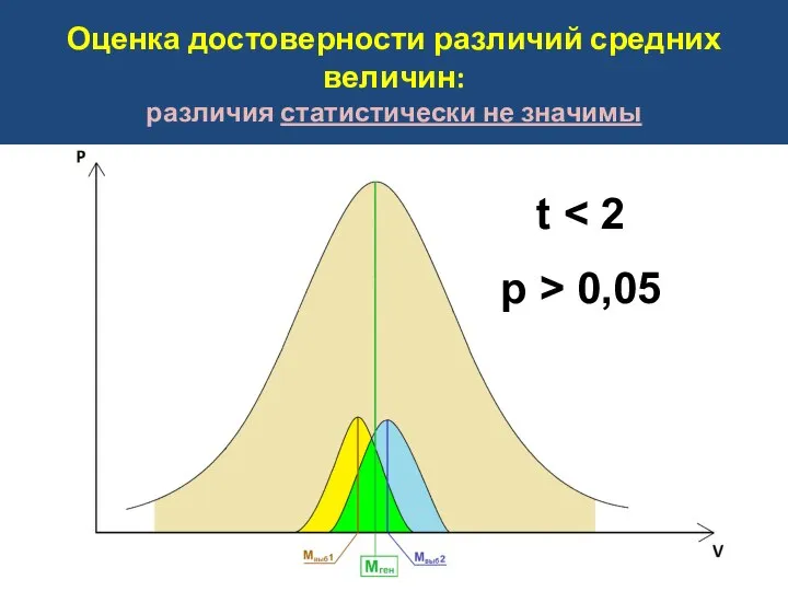 Оценка достоверности различий средних величин: различия статистически не значимы t р > 0,05