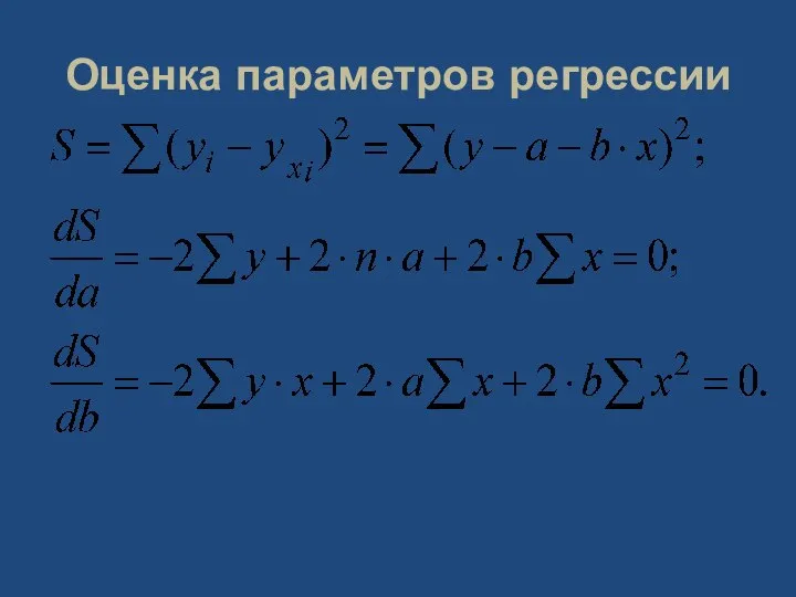 Оценка параметров регрессии