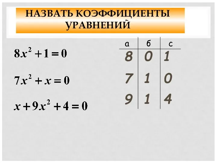 НАЗВАТЬ КОЭФФИЦИЕНТЫ УРАВНЕНИЙ 8 0 1 7 1 0 9 1 4